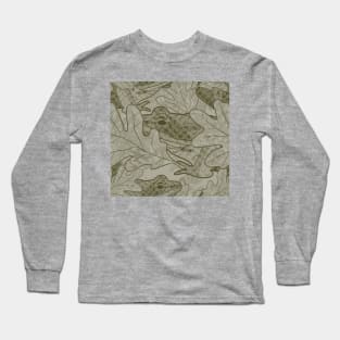 Wood Frog Under Fallen Oak Leaves Soft Khaki Long Sleeve T-Shirt